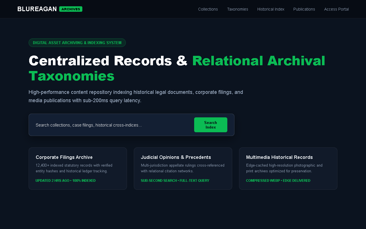 Blureagan Archives — Digital Records & Archival Content Platform