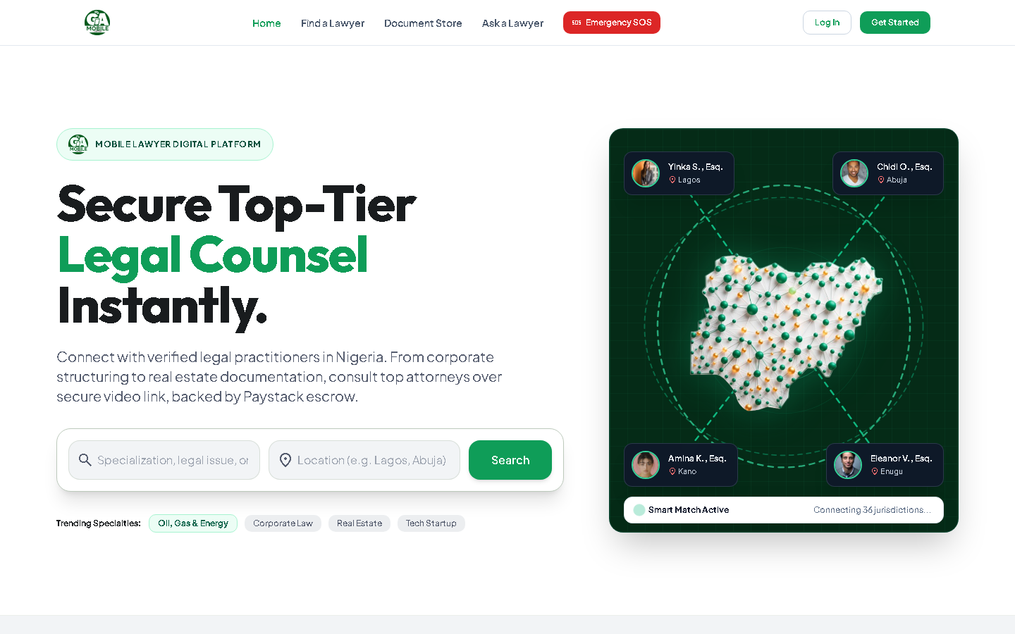 Mobile Lawyer — MERN Legal Tech Marketplace & Video Consultation SaaS